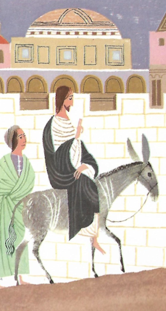 Jesus entering Jerusalem