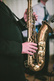 Musician playing saxophone